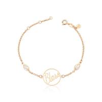 Pulseira Bless Com Zircônias, Revestida Em Ouro Rose - 1