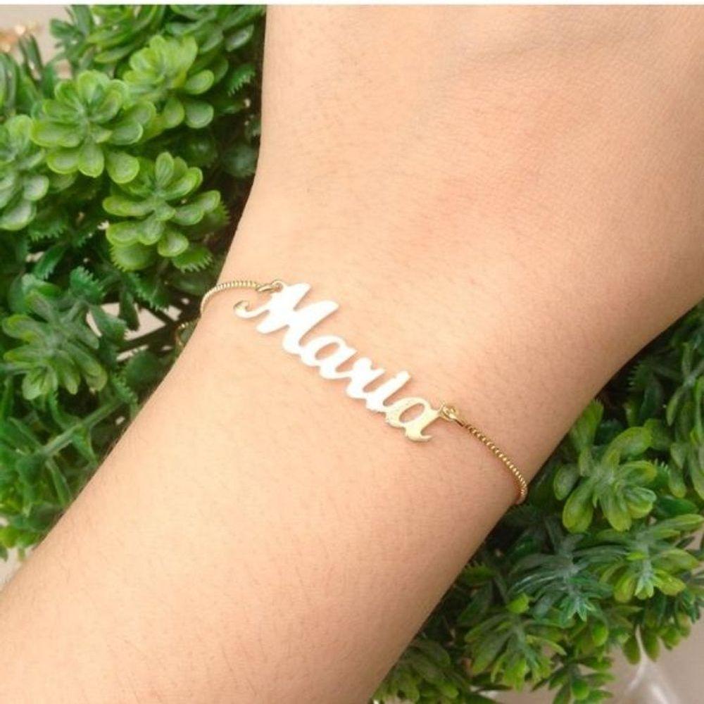 Pulseira Personalizada Com Nome Banhada A Ouro - 1