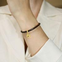 Pulseira De Couro Vl Café Com Bule Revestida Em Ouro. - 3