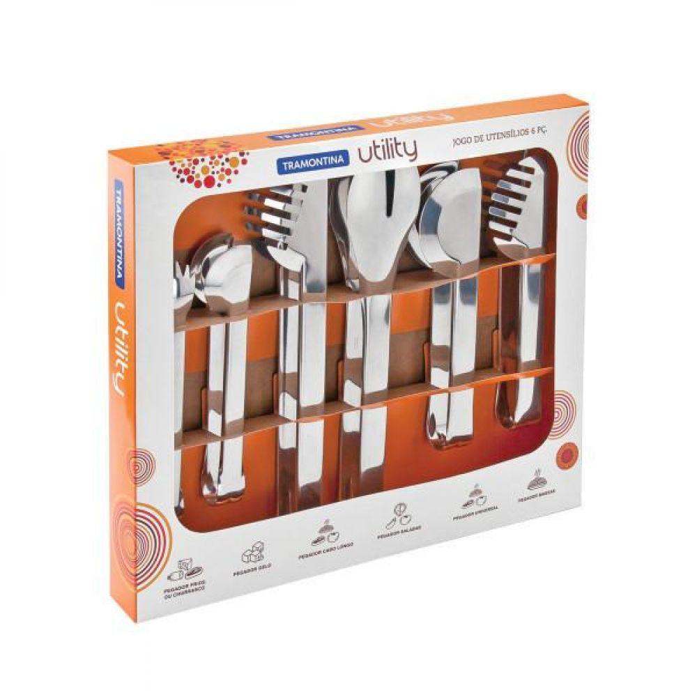 Jogo De Utensílios Tramontina Utility Em Aço Inox 6 Peças - 3