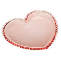 Prato Sousplat Cristal Coração Pearl 30 Cm Rosa - Wolff - 1