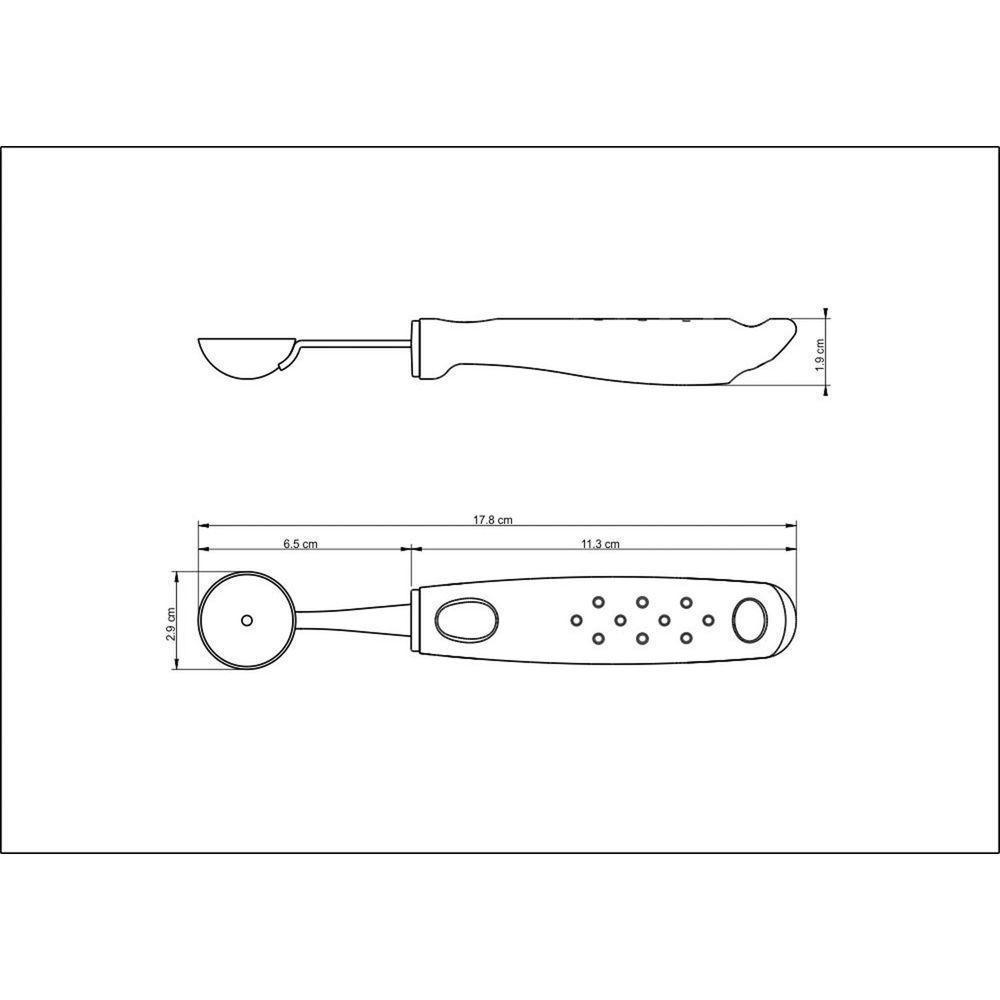 Boleador Tramontina Utilitá Em Aço Inox Com Cabo De Polipropileno Preto 2,9 Cm Tramontina - 5