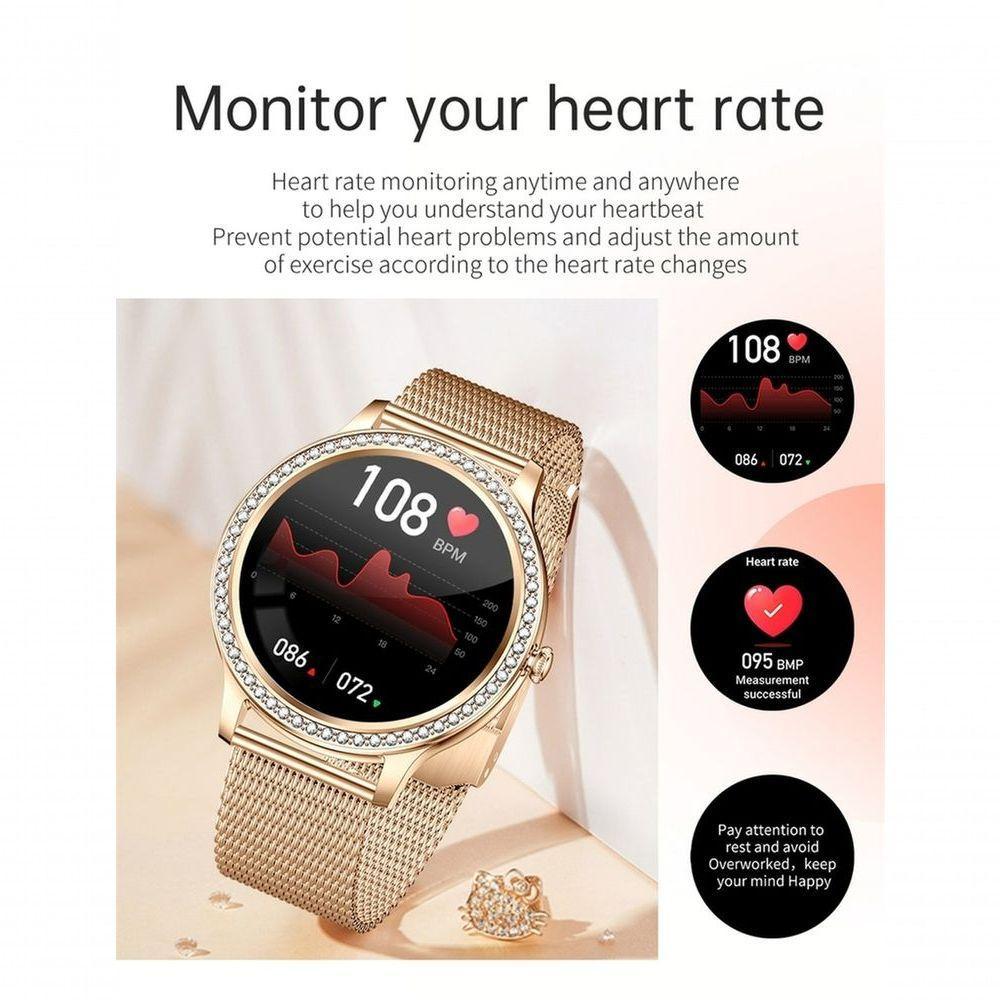 Relógio Smartwatch Feminino Foxbox 1841 À Prova D'Água Vermelho Escuro Chamada Bluetooth - 4