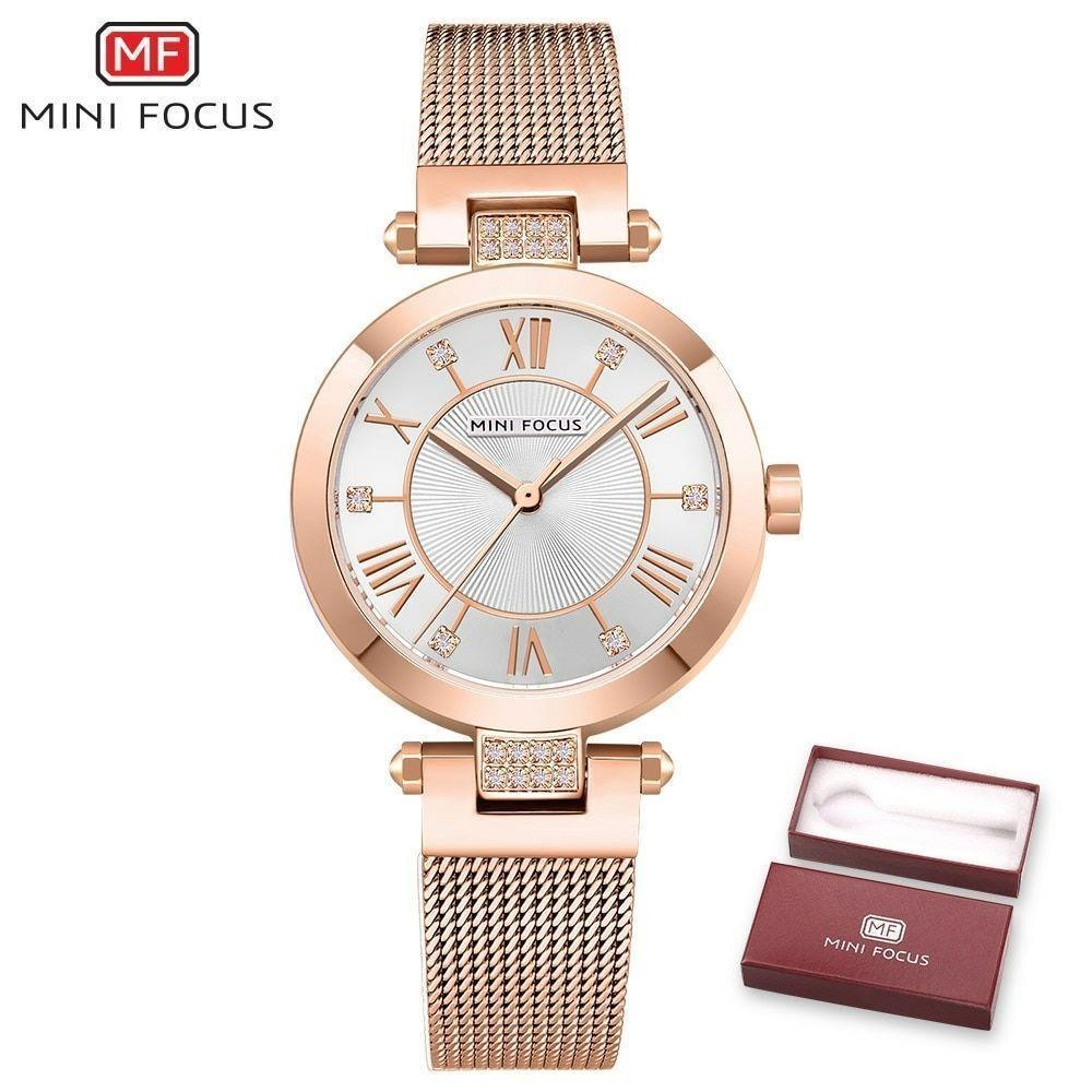 Relógio Feminino Mini Focus Mf0215l à Prova D'água Ouro Rosa - 1