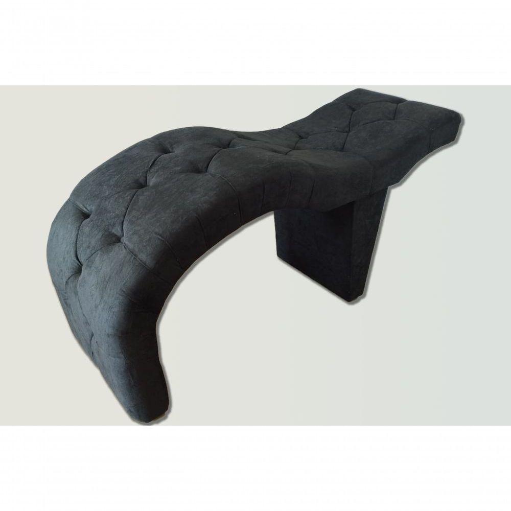 Maca De Atendimento Preta Curva 60 Cm Largura Tecido Suede - 1