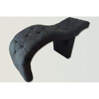 Maca De Atendimento Preta Curva 60 Cm Largura Tecido Suede - 1