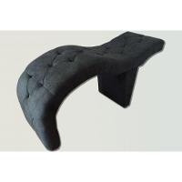 Maca De Atendimento Preta Curva 60 Cm Largura Tecido Suede - 2