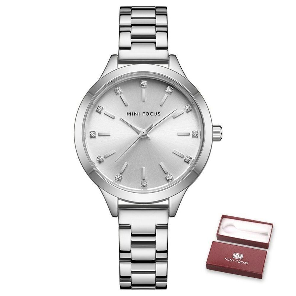 Relógio De Pulso Feminino Mini Focus Mf0367l à Prova D'água Prata - 1