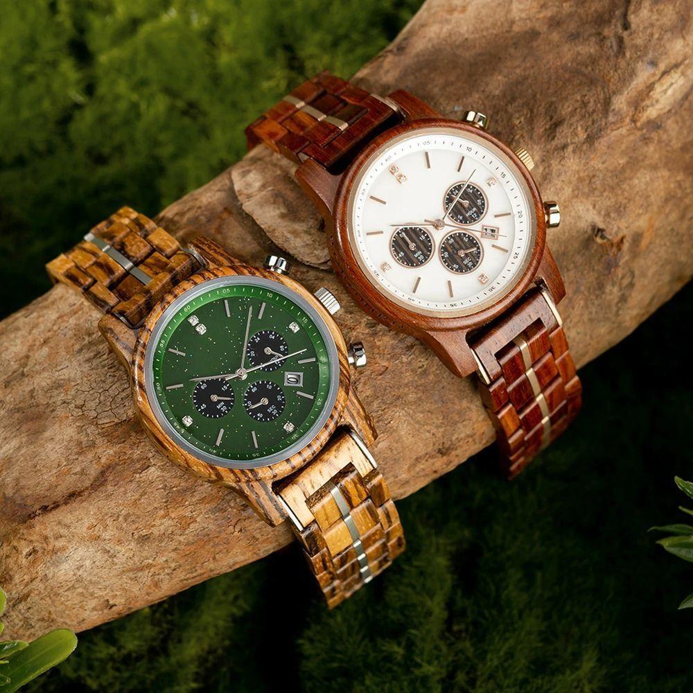 Relógio De Madeira Feminino Bobo Bird Gt118-1 à Prova D'água Branco - 2