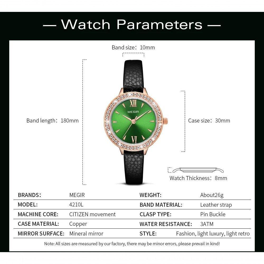 Relógio Feminino Megir 4210 à Prova D'água Vermelho - 2