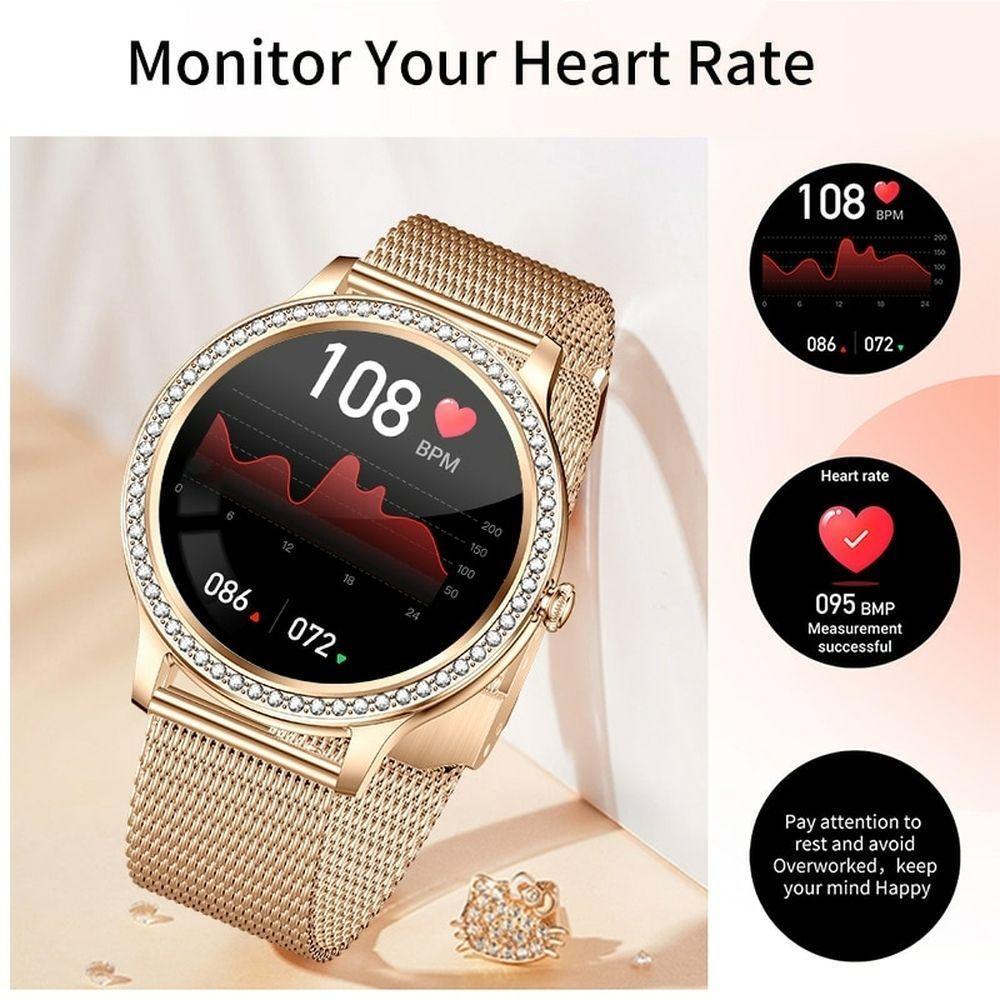 Relógio Smartwatch Feminino Foxbox 1841 À Prova D'Água Bege Chamada Bluetooth - 9