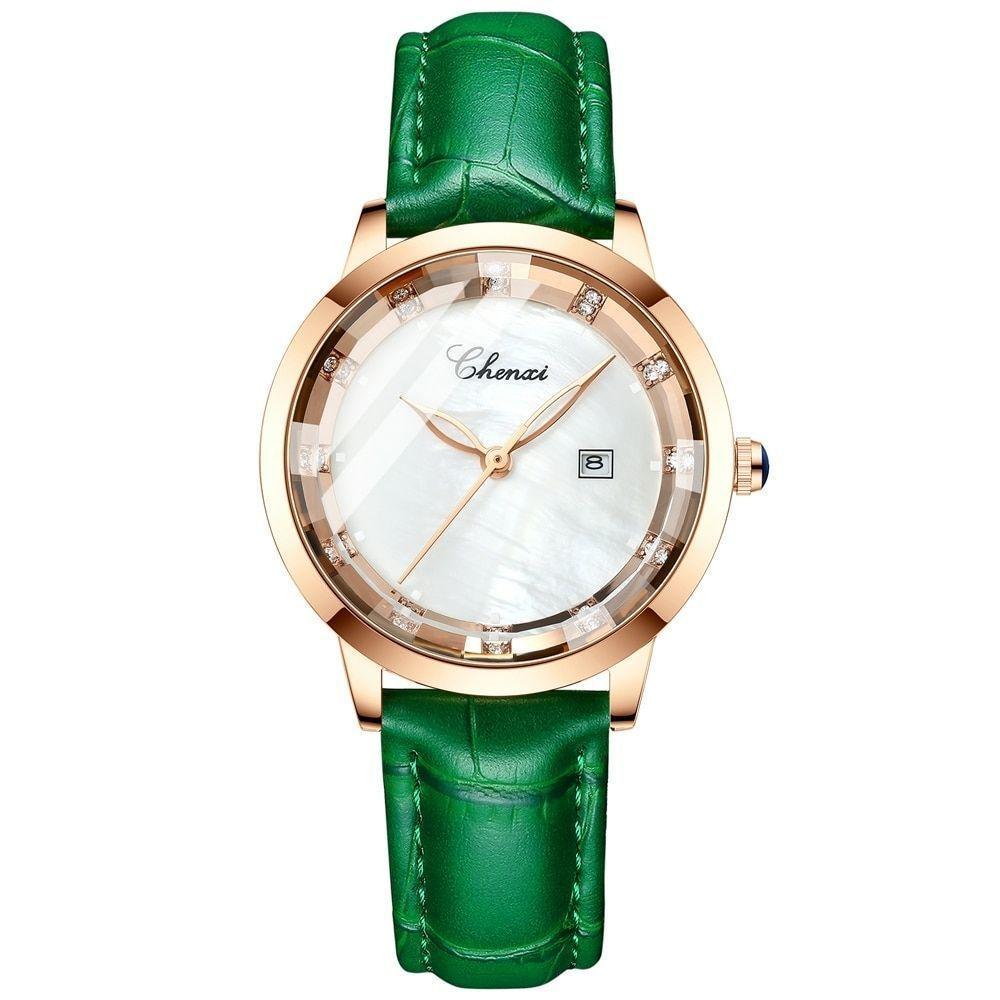 Relógio Feminino Chenxi Cx-317 à Prova D'água Verde - 1