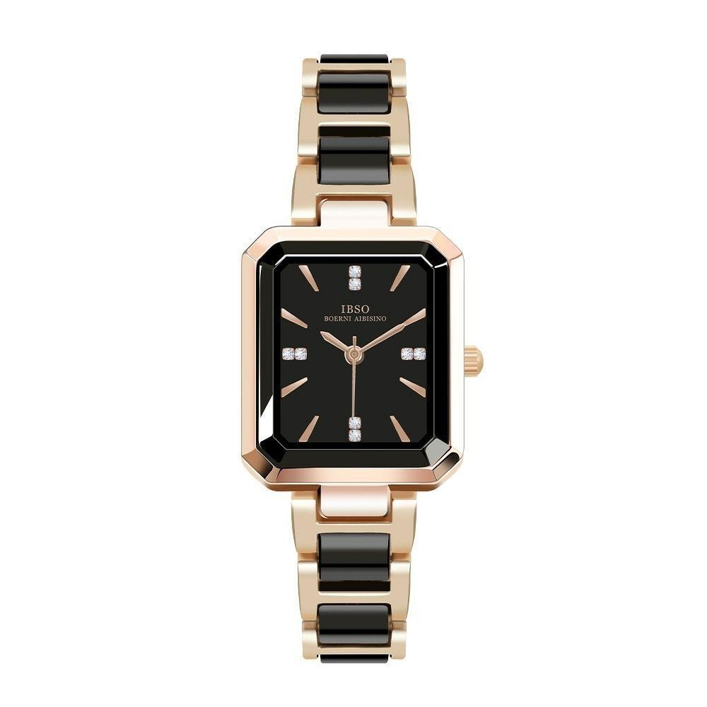 Relógio De Quatzo Feminino Ibso 9698 à Prova D'água Preto - 1