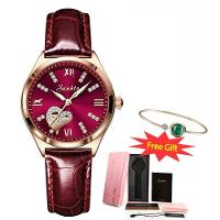 Relógio Feminino Lige 9966 à Prova D'água Ouro Vermelho - 1