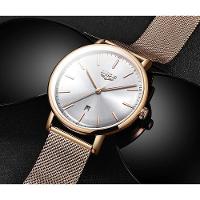 Relógios Femininos Lige 9908 à Prova D'água Rosa Ouro Preto - 2