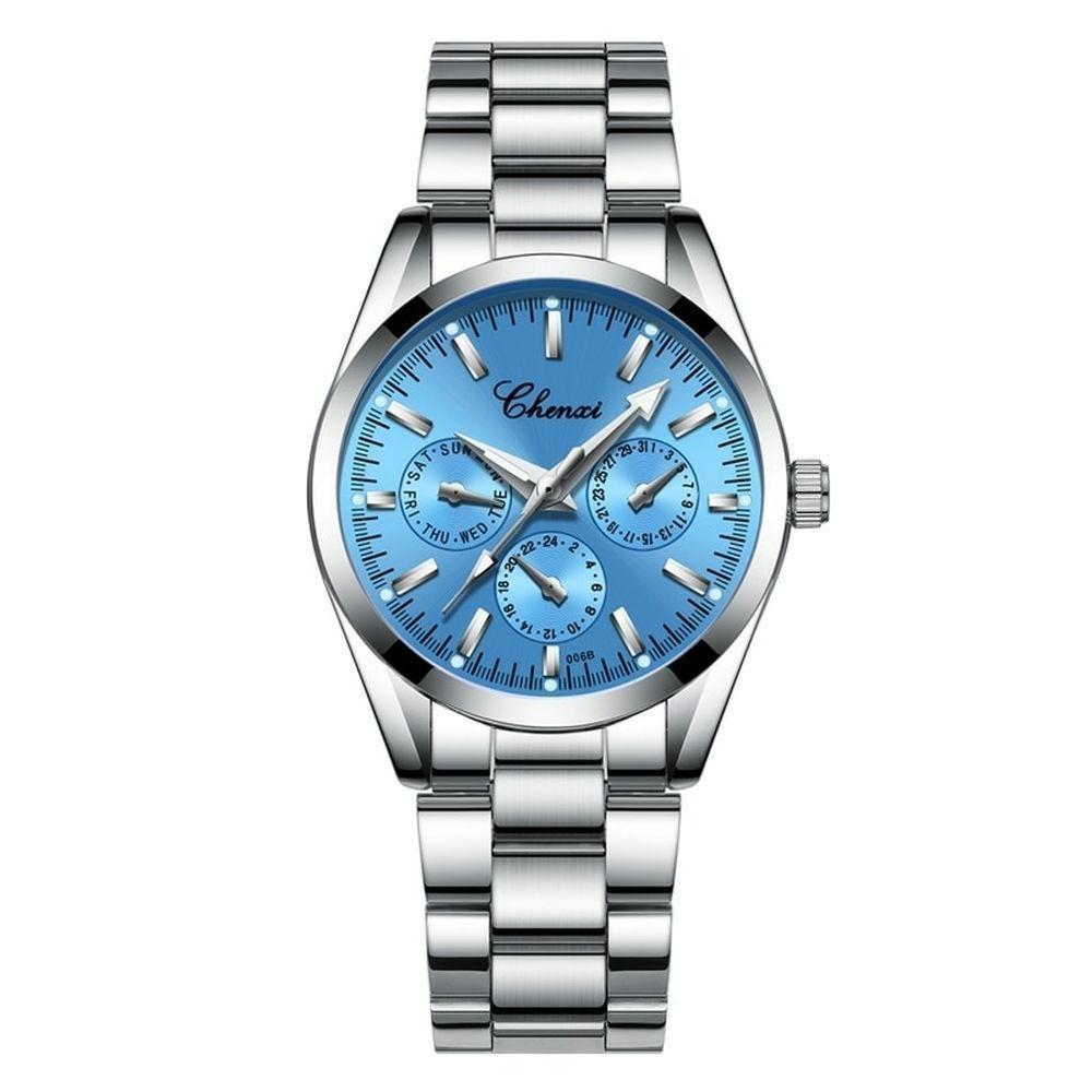 Relógio De Pulso Feminino Chenxi 006b à Prova D'água Azul Claro - 1