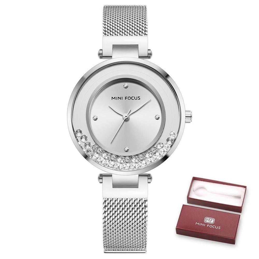 Relógio De Pulso Feminino Mini Focus Mf0254l à Prova D'água Prata - 1