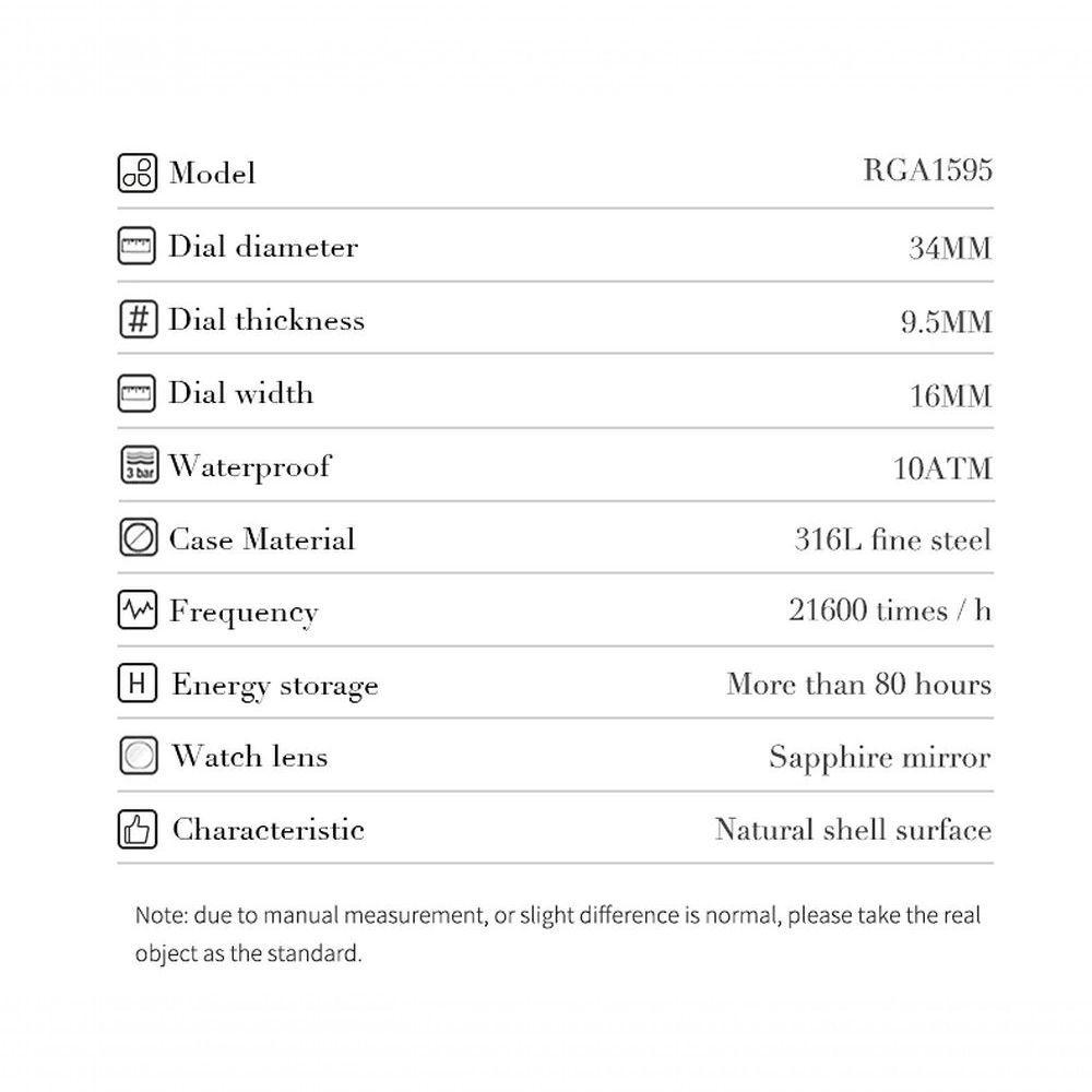 Relógio Feminino Reef Tiger Rga1595-pww à Prova D'água Marrom - 4