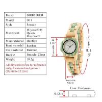Relógio Feminino De Quartzo Bobo Bird O10 À Prova D'Água Verde - 7