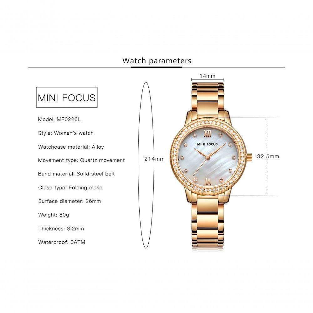Relógio Feminino Mini Focus Mf0226l à Prova D'água Dourado - 2