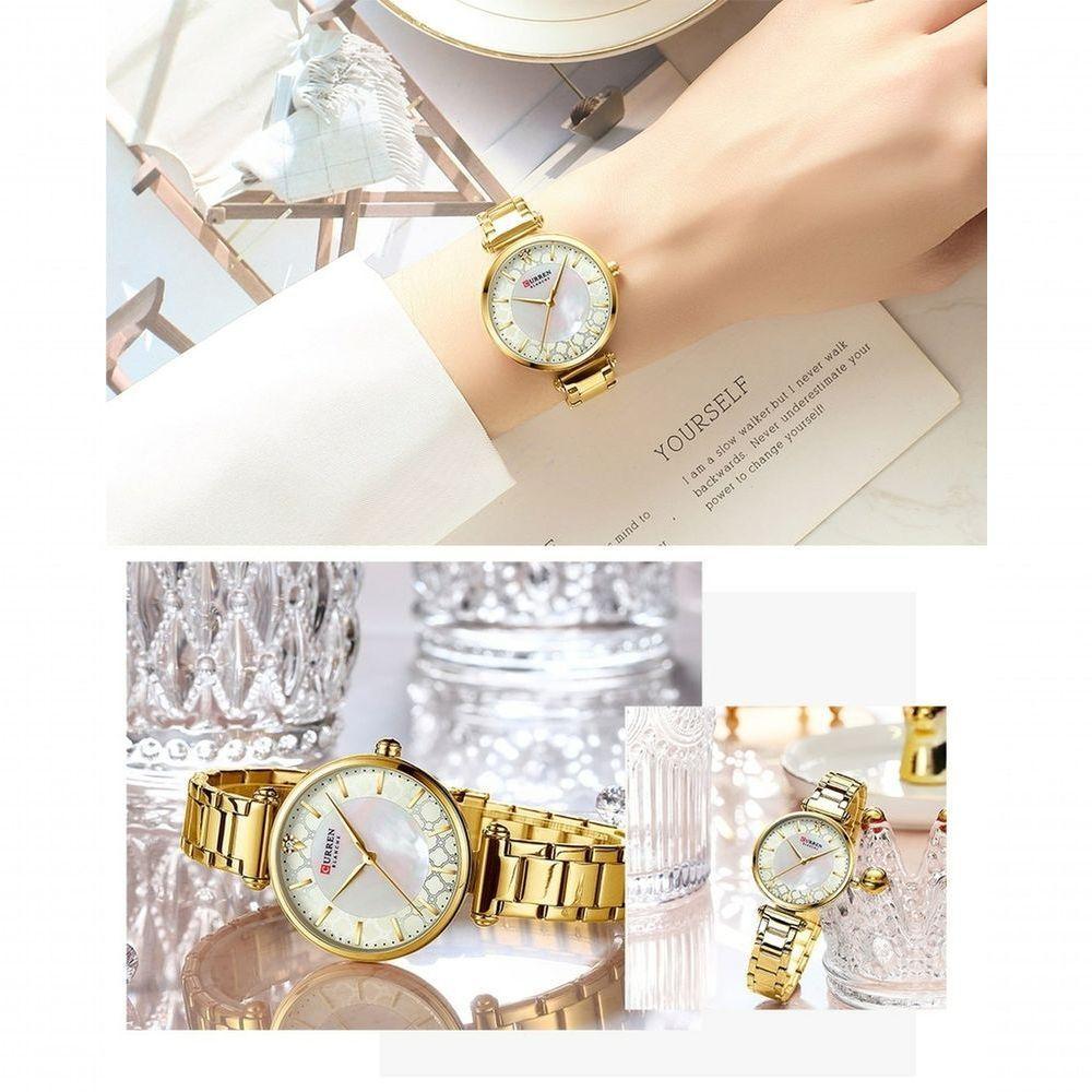 Relógio Feminino Curren 9072 à Prova D'água Rosa - 9