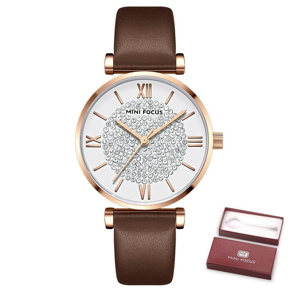 Relógio Feminino Mini Focus Mf0334l à Prova D'água Castanho - 1