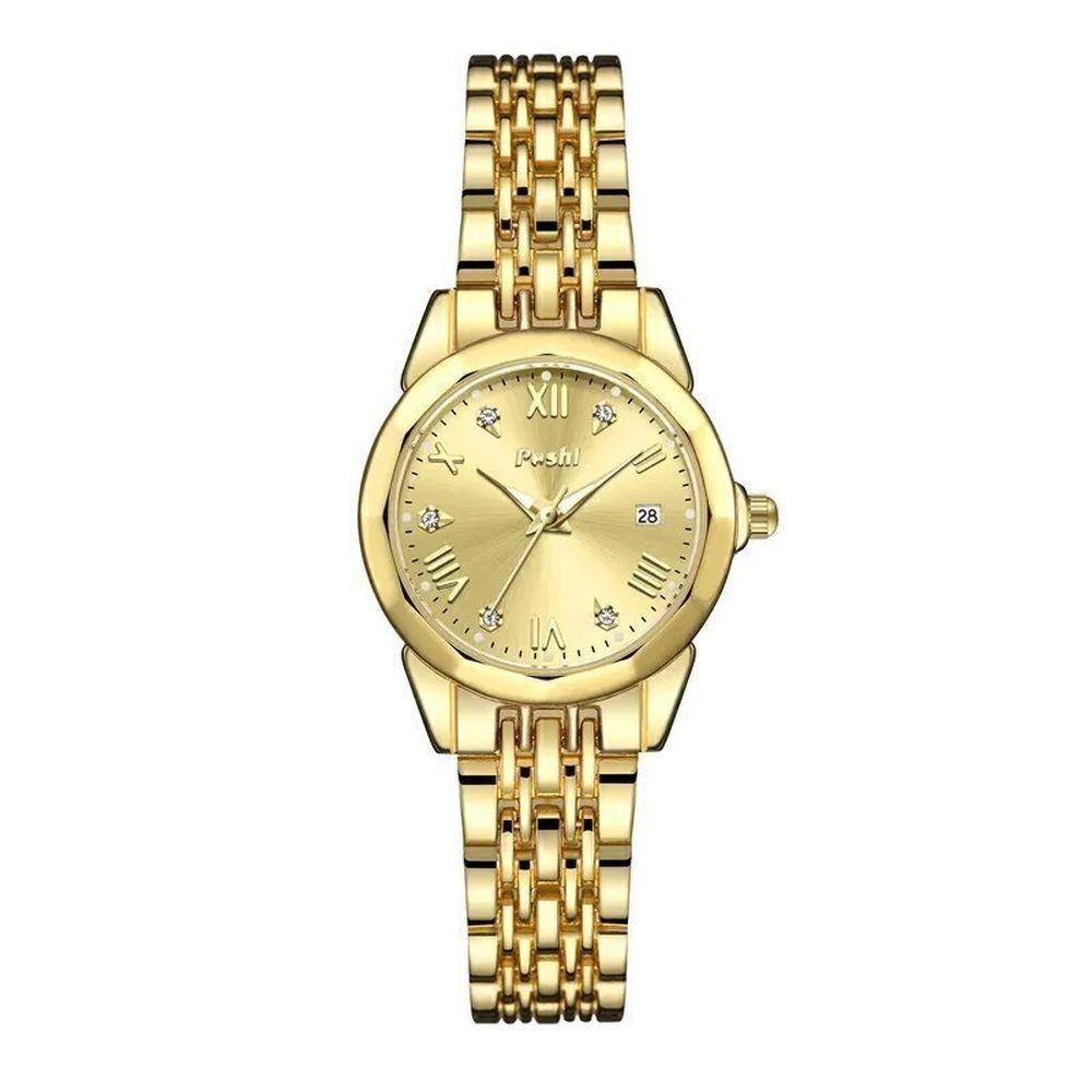 Relógio Feminino Poshi 935 à Prova D'água Ouro - 1