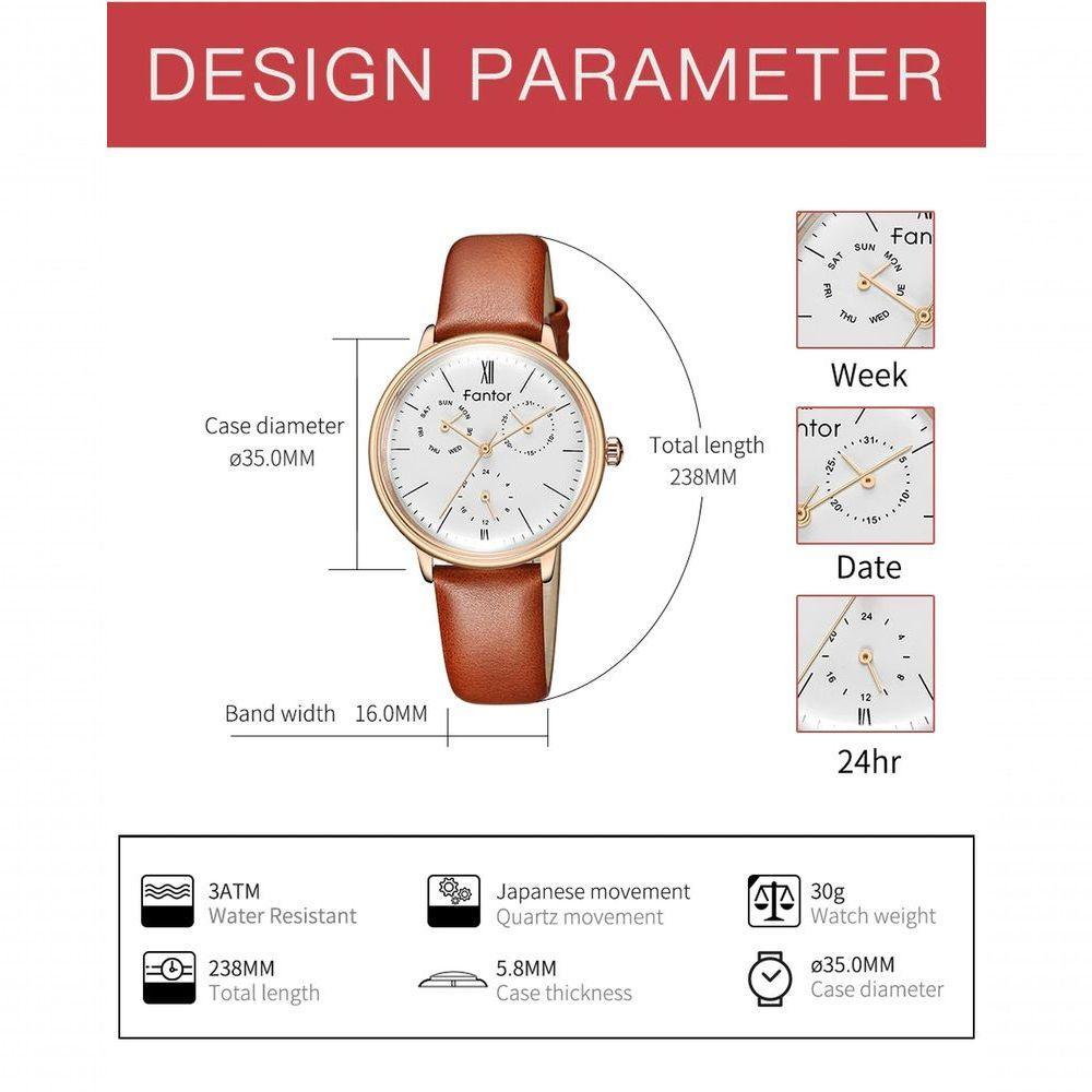 Relógio Feminino Fantor Wf1008l à Prova D'água Prata - 4