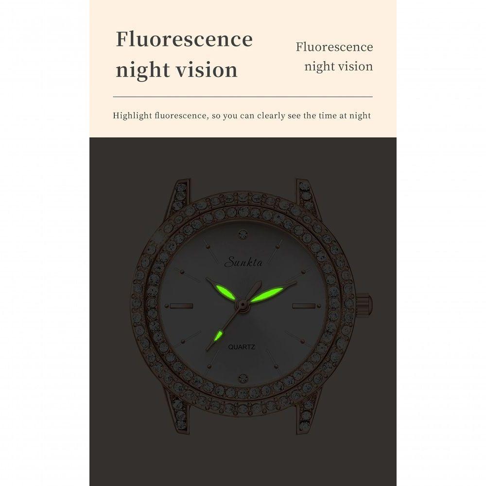 Relógio Feminino Lige 6703 à Prova D'água Ouro Branco - 4