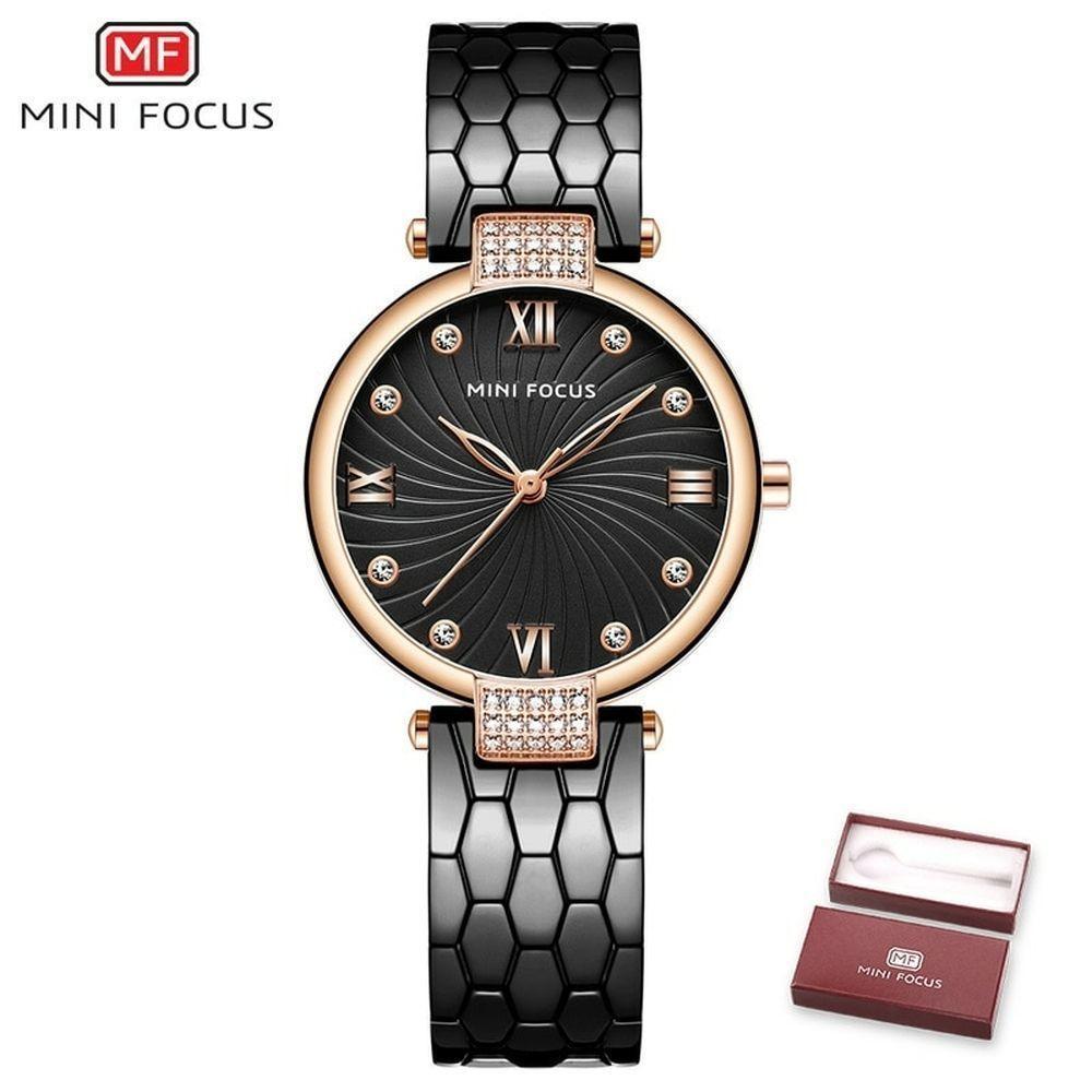 Relógio De Quartzo Feminino Mini Focus Mf0186l à Prova D'água Preto - 1