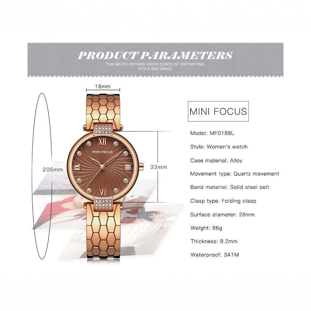 Relógio De Quartzo Feminino Mini Focus Mf0186l à Prova D'água Preto - 2