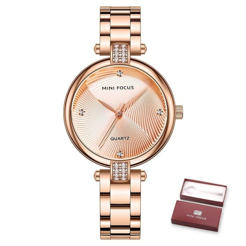 Relógio Feminino Mini Focus Mf0310l à Prova D'água Ouro Rosa - 1