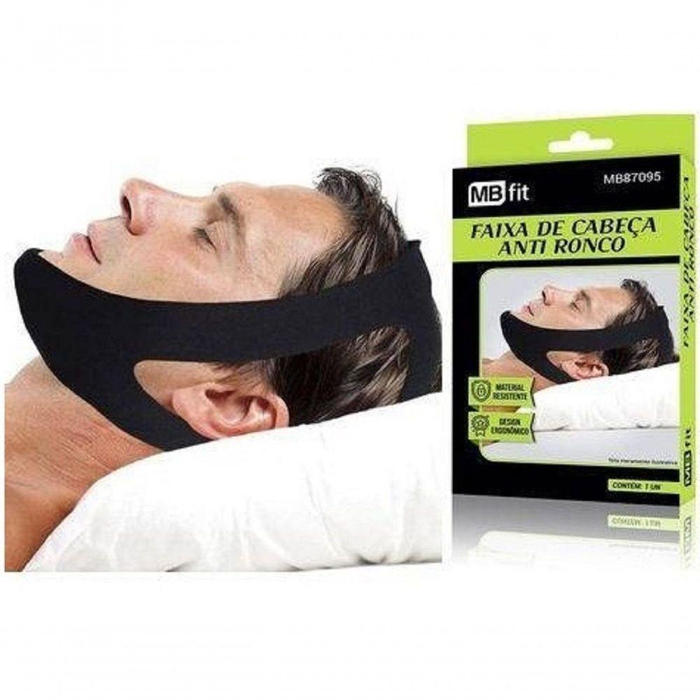 Faixa Elástica Queixeira Anti Ronco Apneia Cabeça 3 Pontas - 1