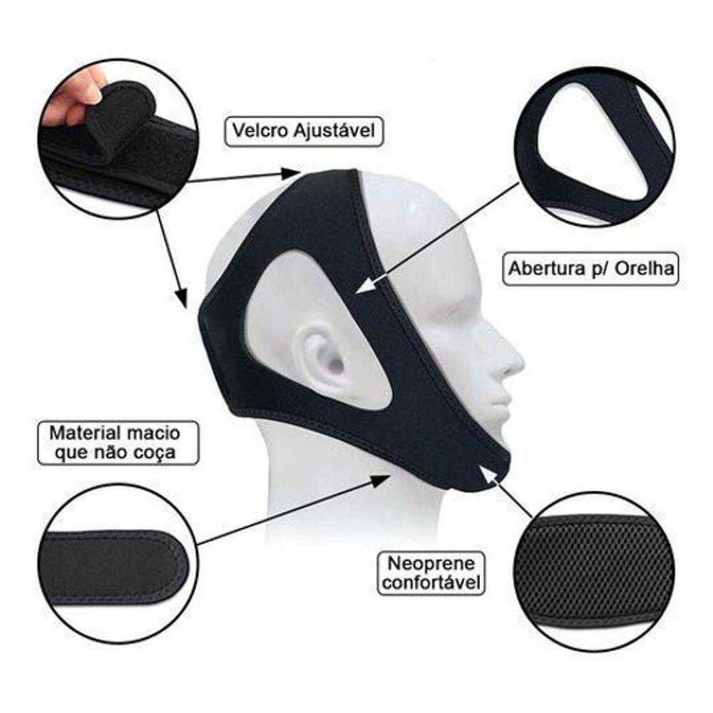 Faixa Cabeça Queixo Anti Ronco Apneia - 1