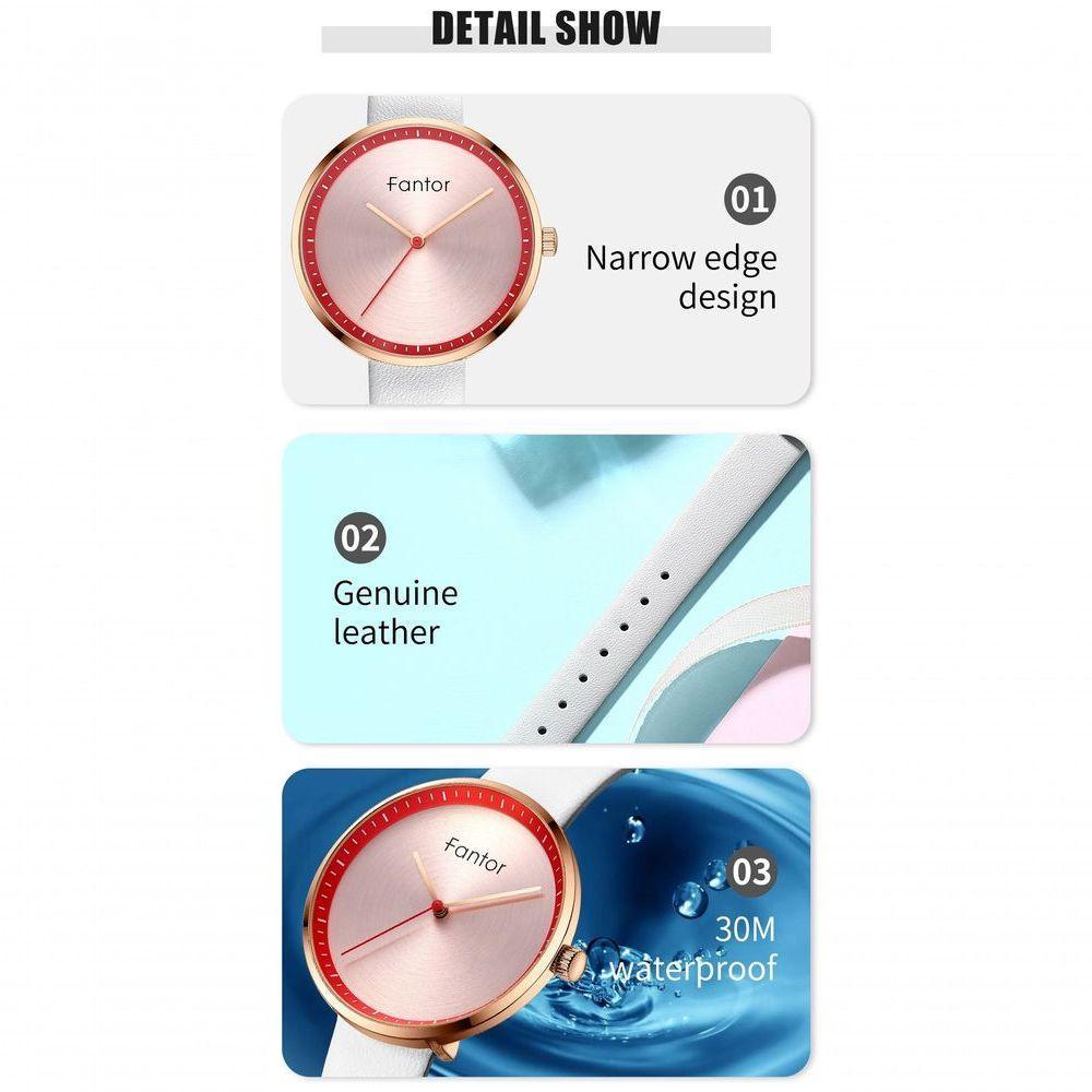 Relógio Feminino Fantor Wf1026l à Prova D'água Branco - 2