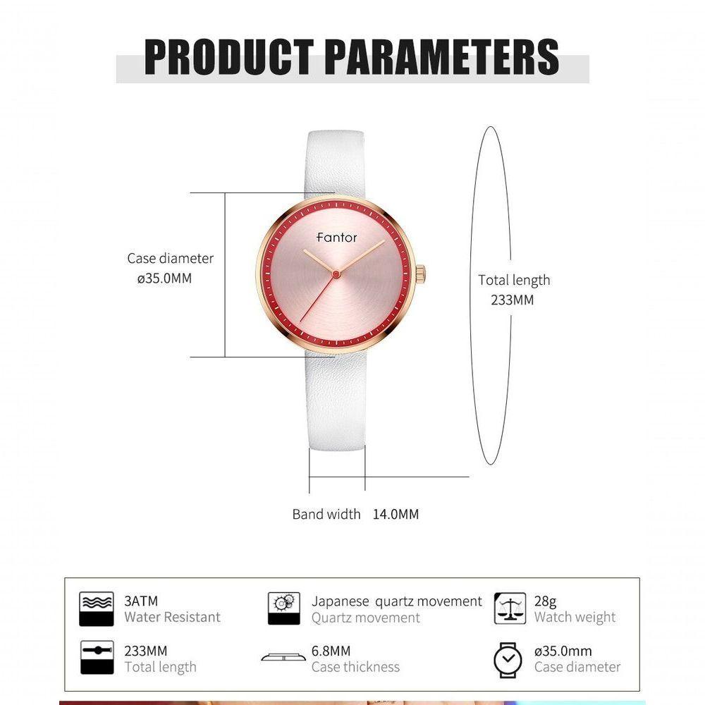 Relógio Feminino Fantor Wf1026l à Prova D'água Branco - 3