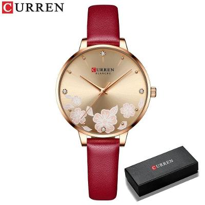 Relógio Feminino Curren 9068 À Prova D'Água Vermelho
