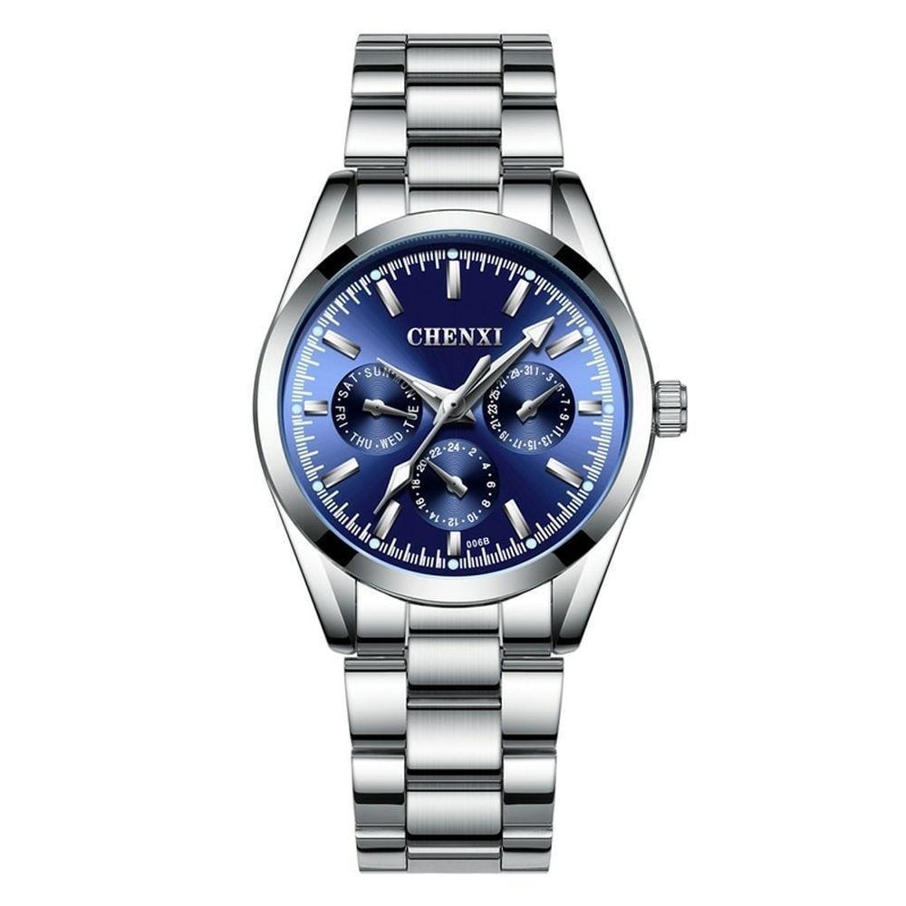 Relógio De Pulso Feminino Chenxi 006b à Prova D'água Azul - 1