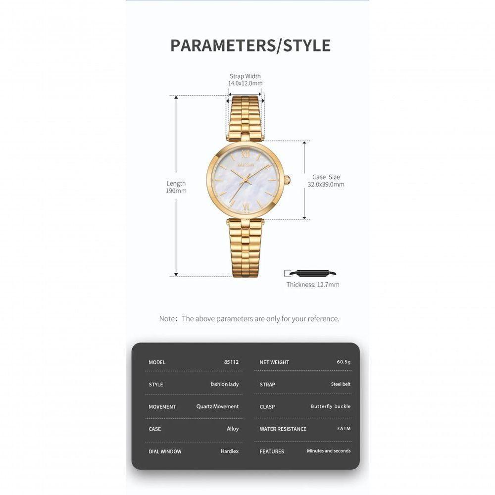 Relógio Feminino Megir Mg-85112 à Prova D'água Prata - 2