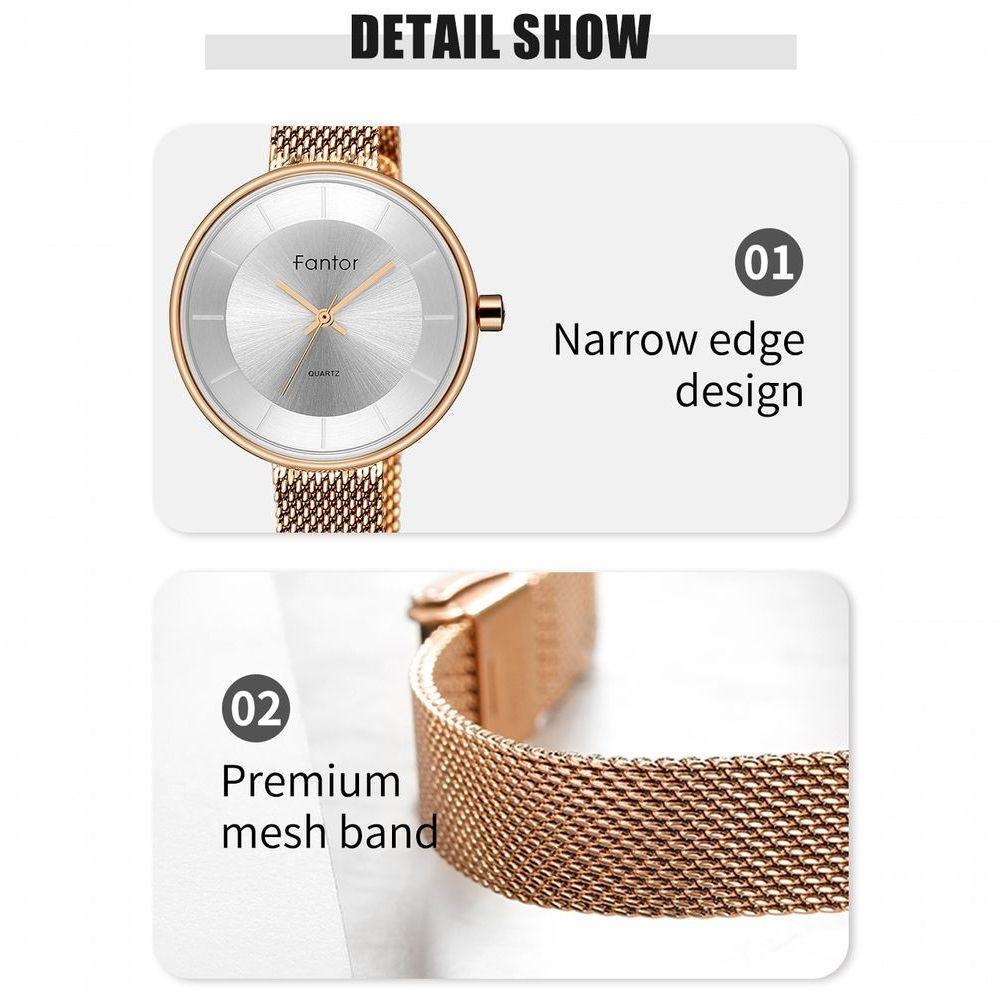 Relógio Feminino Fantor Wf1014l à Prova D'água Prata - 2