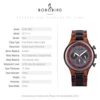 Relógio De Madeira Masculino Bobo Bird Gt117 À Prova D'Água Preto - 5