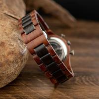 Relógio De Madeira Masculino Bobo Bird Gt117 À Prova D'Água Preto - 7