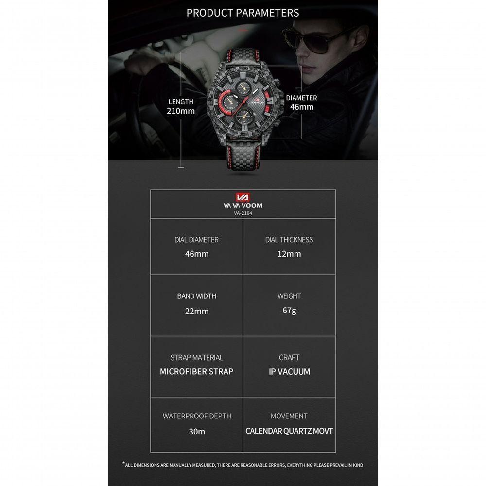 Relógio Masculino Va Va Voom 2092 À Prova D'Água Azul - 10