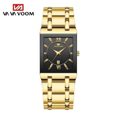Relógio Masculino De Luxo Retangular Va Va Voom Va-2431 À Prova D'Água Preto
