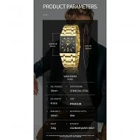 Relógio Masculino De Luxo Retangular Va Va Voom Va-2431 À Prova D'Água Bronze - 2