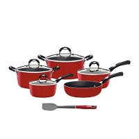 Panelas Mônaco Alumínio Antiaderente Vermelho E Espátula De Silicone Verano - Tramontina - 1