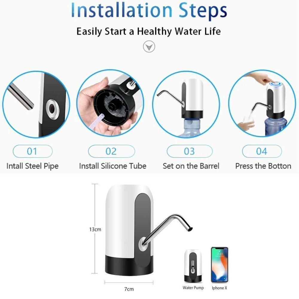 Bebedouro Bomba Elétrica P Garrafão Galão água Recarregável - 4