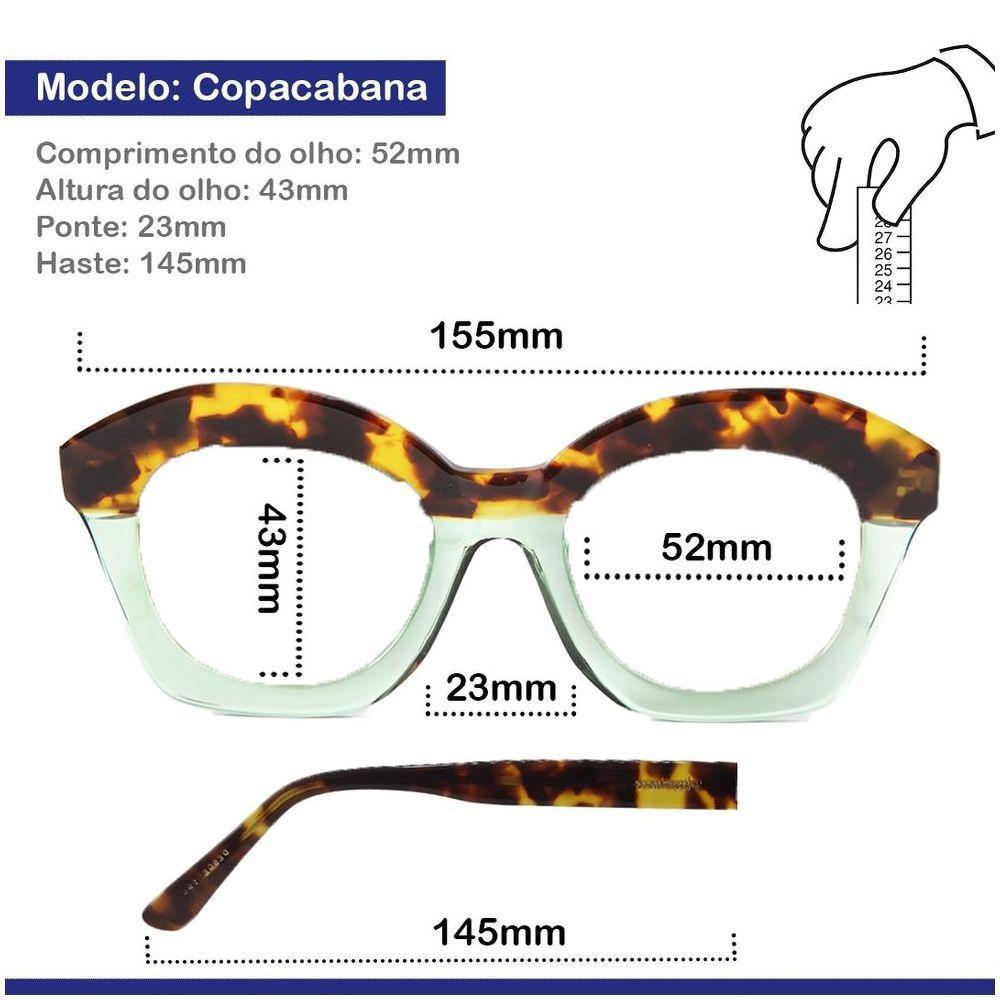 Óculos Solar Modelo Copacabana Verde Com Tartaruga - 4