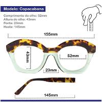 Óculos Solar Modelo Copacabana Verde Com Tartaruga - 4