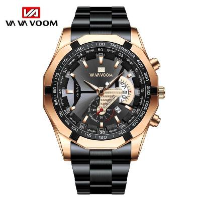 Relógio Masculino Va Va Voom Va-238 Aço Inoxidável À Prova D'Água Amarelo